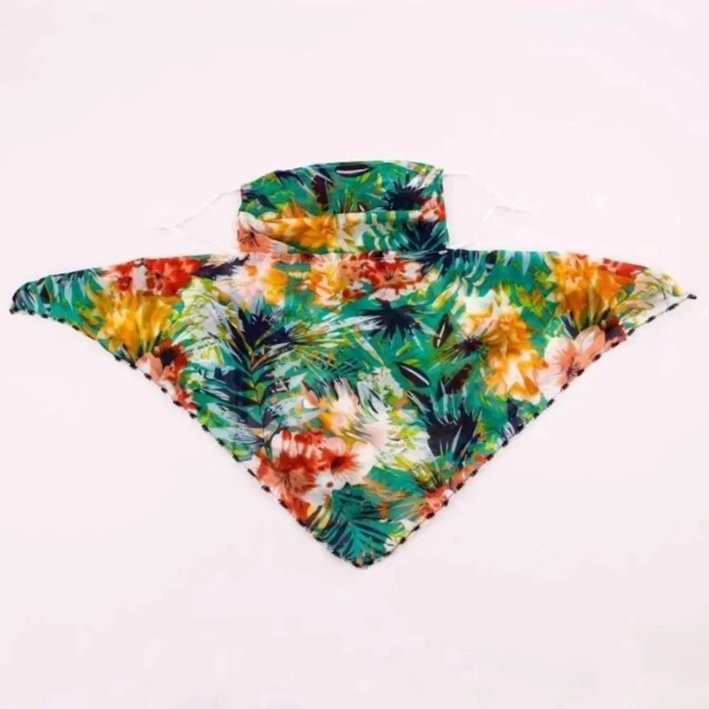 Beautiful Floral Facemask & Scarf Adjustable Ear Strips 4 A Comfortable Fit